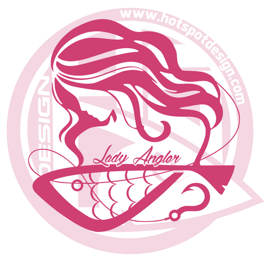 Hotspot Design - Sticker Lady Angler cm 10x10